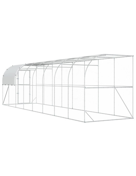 Gabbia per Polli Contro il Muro Argento 800 x 200 x 215 cm