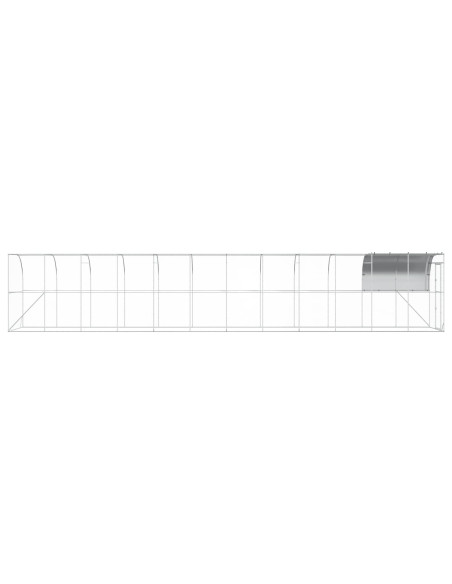 Gabbia per Polli Contro il Muro Argento 1200 x 200 x 215 cm