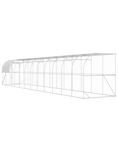 Gabbia per Polli Contro il Muro Argento 1200 x 200 x 215 cm