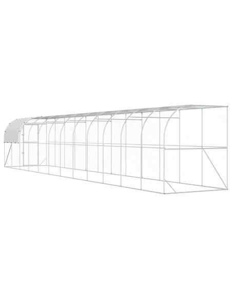 Gabbia per Polli Contro il Muro Argento 1200 x 200 x 215 cm