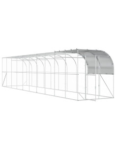 Gabbia per Polli Contro il Muro Argento 1000 x 200 x 215 cm 2