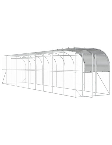 Gabbia per Polli Contro il Muro Argento 1000 x 200 x 215 cm
