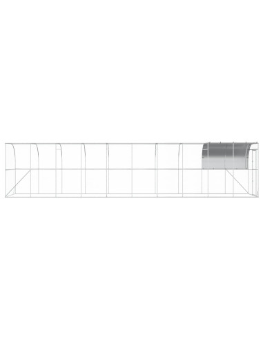 Gabbia per Polli Contro il Muro Argento 1000 x 200 x 215 cm