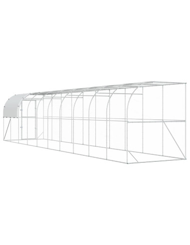 Gabbia per Polli Contro il Muro Argento 1000 x 200 x 215 cm