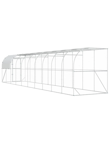Gabbia per Polli Contro il Muro Argento 1000 x 200 x 215 cm