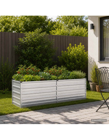 Letto rialzato da giardino Argento 160 x 40 x 55 cm