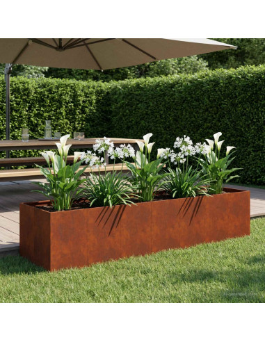Vaso da giardino Ruggine 280 x 80 x 60 cm Acciaio Corten
