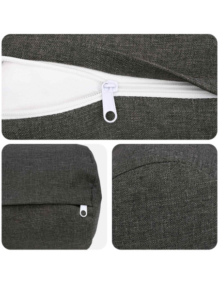 Federa 2 pcs HEERLEN Grigio Scuro Ø 15 x 40 cm