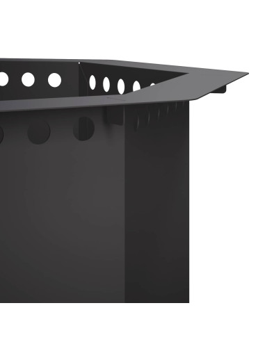 Anello per Focolare Nero 60 x 60 x 25 cm Acciaio