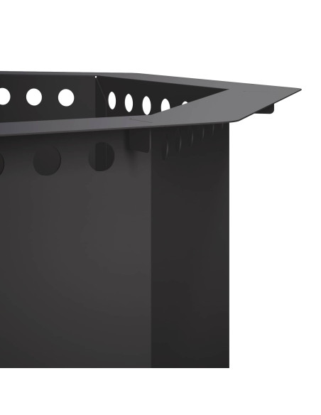 Anello per Focolare Nero 60 x 60 x 25 cm Acciaio