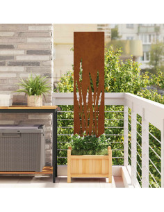 Schermo per privacy in giardino Traforo Ruggine 32 x 140 cm