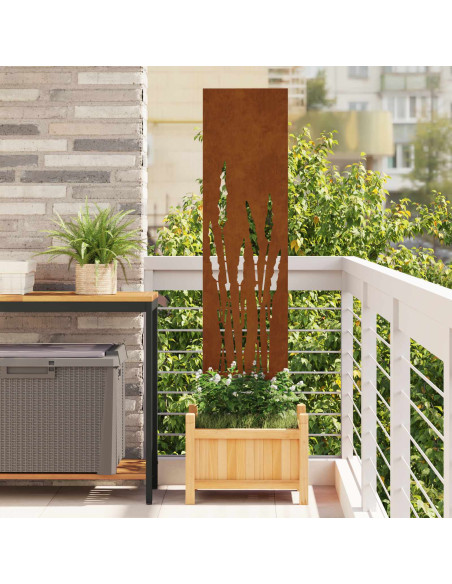 Schermo per privacy in giardino Traforo Ruggine 32 x 140 cm