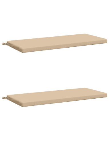 Cuscini per Panchina a 2 Pezzi SOEST 2 pz 100% Poliestere Crema