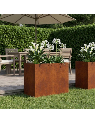 Vaso da giardino Ruggine 80 x 40 x 60 cm Acciaio Corten