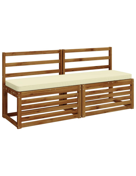 Cuscini per Panchina a 2 Pezzi VUGHT 2 pz 100% Poliestere Crema