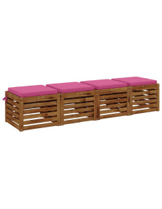 Cuscini per Sedia in 4 Pezzi SOEST 4 pz 100% Poliestere Rosa 2