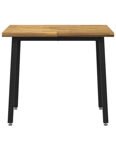 90 x 55 x 75 cm Legno di Acacia Massello Bianco e Nero