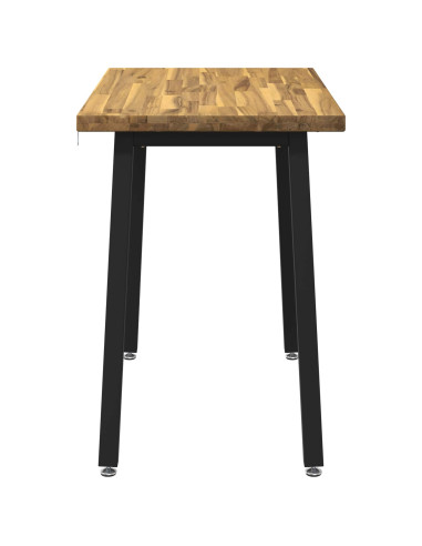 90 x 55 x 75 cm Legno di Acacia Massello Bianco e Nero