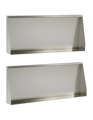 Muro di contenimento 2 pz 100 x 12 x 50 cm Acciaio Inox Argento