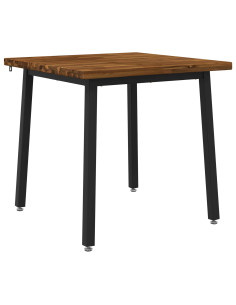90 x 90 x 75 cm Legno di Acacia Massello Naturale e Nero 2