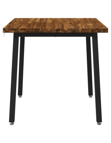 90 x 90 x 75 cm Legno di Acacia Massello Naturale e Nero