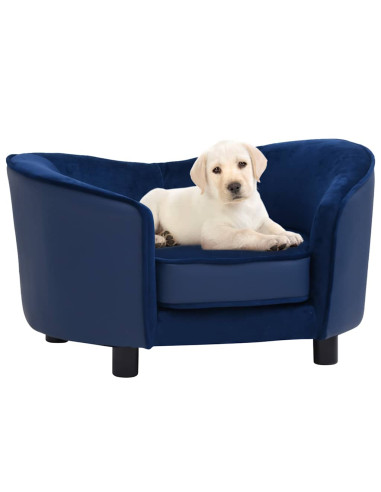 Divano per Cani Blu 69x49x40 cm in Peluche e Similpelle