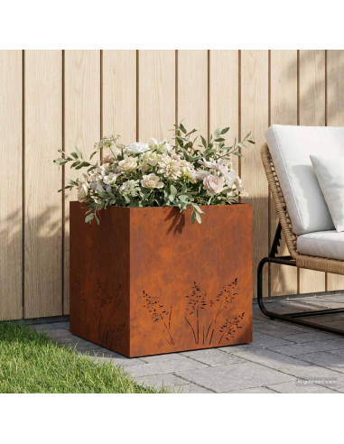 Vaso da giardino Ruggine 50 x 50 x 49 cm Acciaio Corten