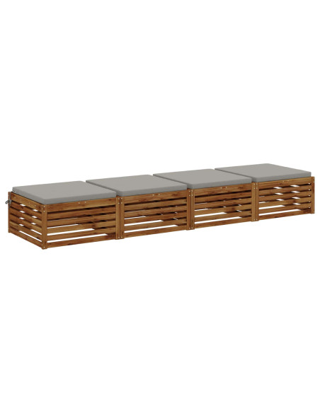 Cuscini per Sedia in 4 Pezzi SOEST 4 pz 100% Poliestere Grigio