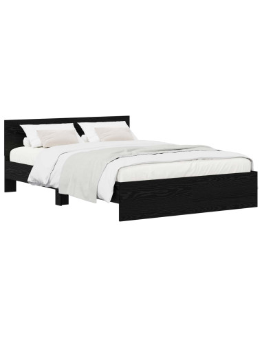 Struttura letto con testata Rovere Nero 160 x 200 cm