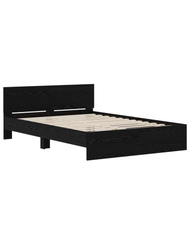 Struttura letto con testata Rovere Nero 160 x 200 cm