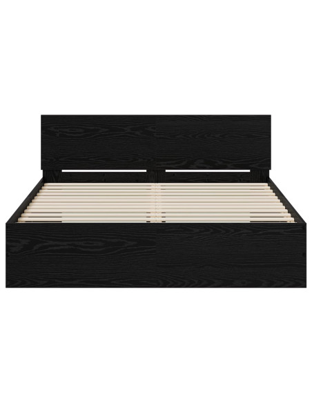 Struttura letto con testata Rovere Nero 160 x 200 cm