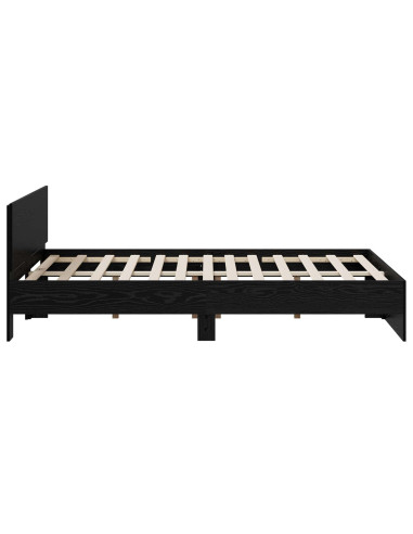Struttura letto con testata Rovere Nero 160 x 200 cm