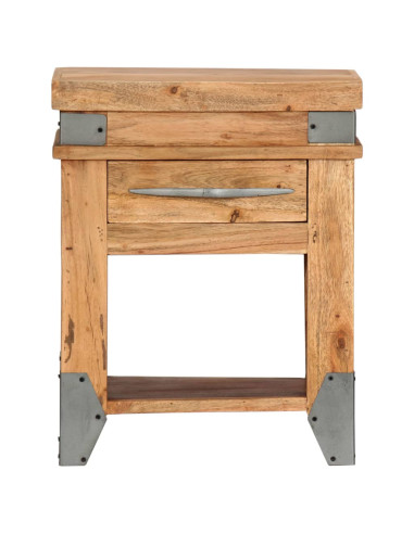 Comodino 40x30x51 cm in Legno Massello di Acacia