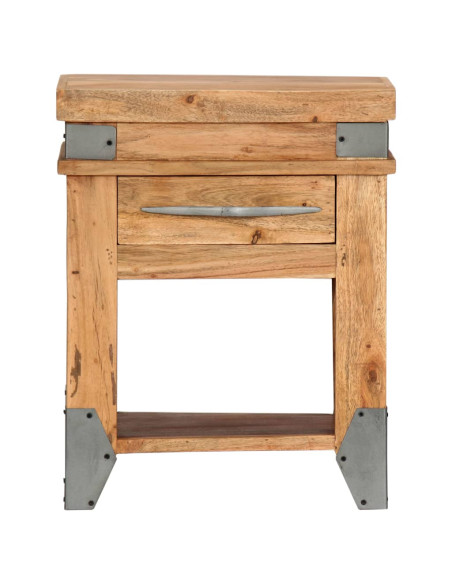 Comodino 40x30x51 cm in Legno Massello di Acacia