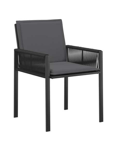 Set da Pranzo per Giardino 25 pz Nero polyrattan