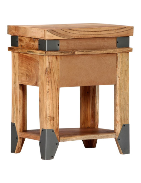 Comodino 40x30x51 cm in Legno Massello di Acacia