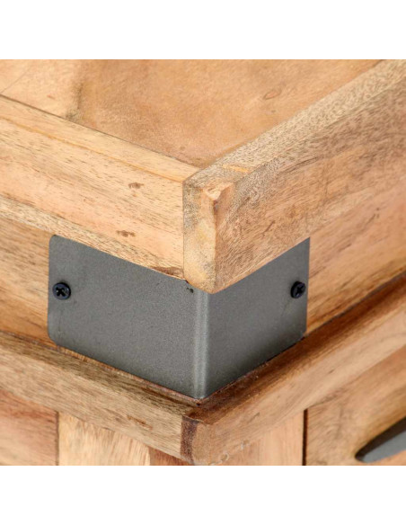 Comodino 40x30x51 cm in Legno Massello di Acacia