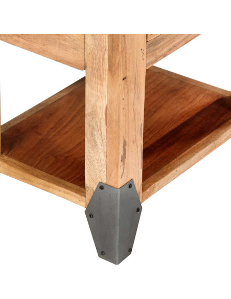 Comodino 40x30x51 cm in Legno Massello di Acacia