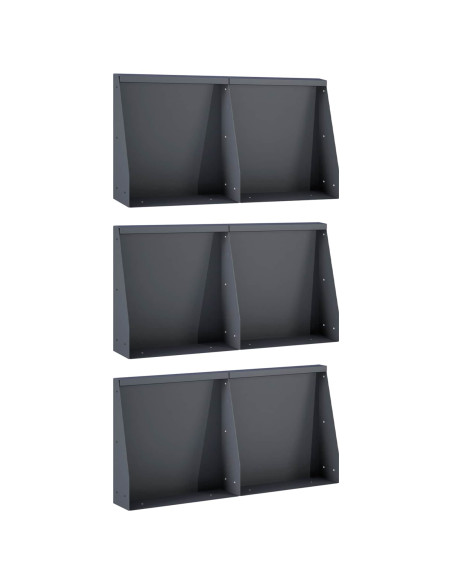 Muro di contenimento 6 pz 40 x 12 x 30 cm Acciaio Antracite