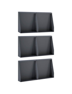 Muro di contenimento 6 pz 40 x 12 x 40 cm Acciaio Antracite