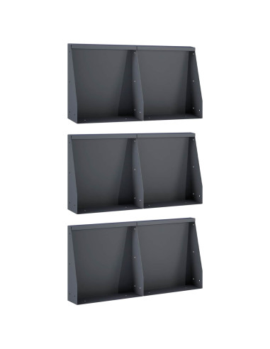 Muro di contenimento 6 pz 40 x 12 x 40 cm Acciaio Antracite