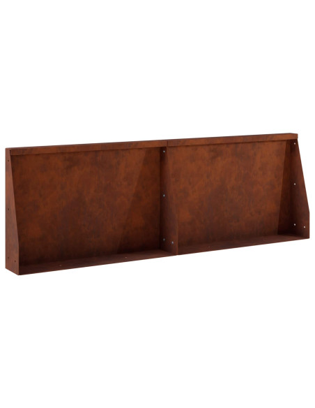Muro di contenimento 2 pz 60 x 12 x 40 cm Acciaio Corten