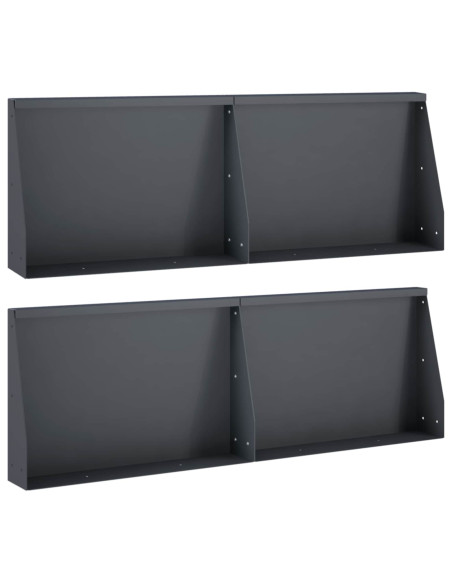 Muro di contenimento 4 pz 60 x 12 x 50 cm Acciaio Antracite