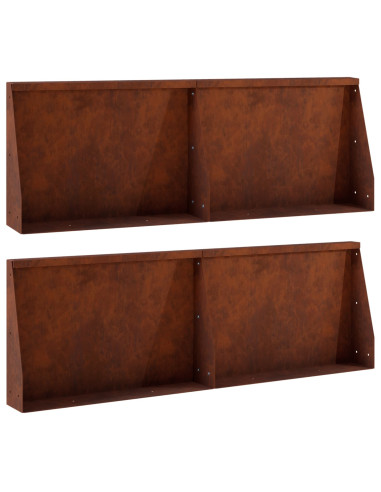 Muro di contenimento 4 pz 60 x 12 x 50 cm Acciaio Corten