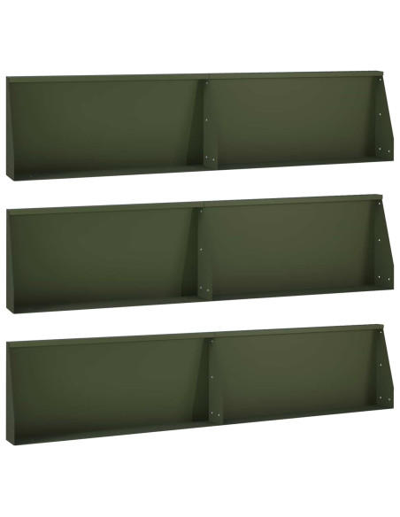 Muro di contenimento 6 pz 100 x 12 x 40 cm Acciaio Verde Oliva
