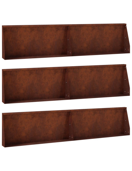 Muro di contenimento 6 pz 100 x 12 x 40 cm Acciaio Corten