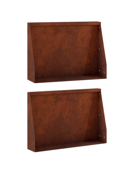 Muro di contenimento 2 pz 60 x 12 x 40 cm Acciaio Corten