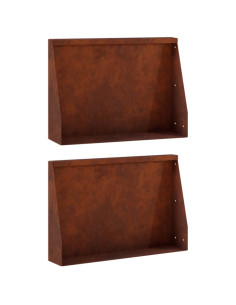 Muro di contenimento 2 pz 60 x 12 x 50 cm Acciaio Corten 2