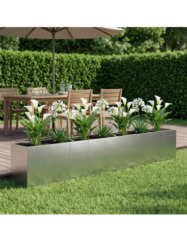 Vaso da giardino Argento 360 x 40 x 60 cm Acciaio Inox