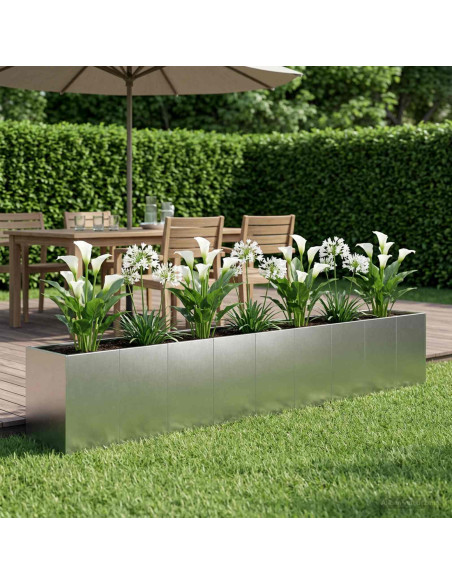 Vaso da giardino Argento 360 x 40 x 60 cm Acciaio Inox